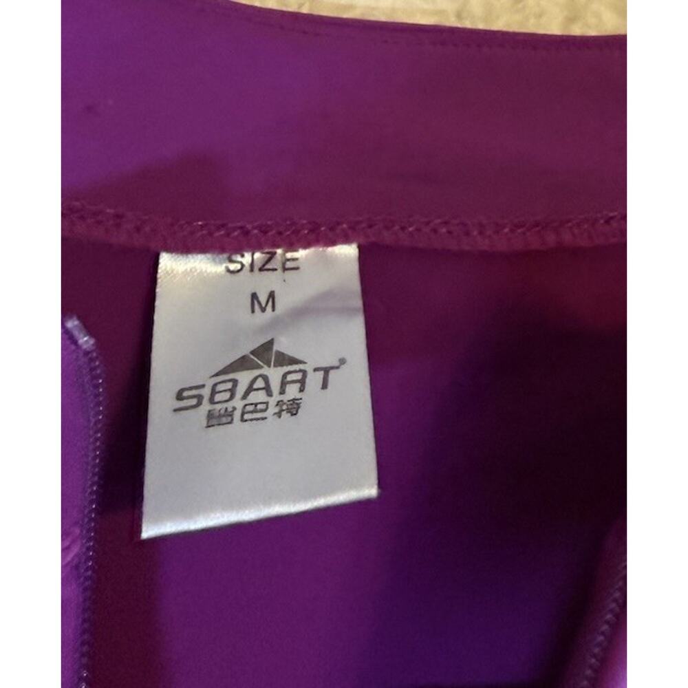 Sbart Size Medium Long Sleeve Rash Guard Swim Top Ruched Drawstring Sides - Picture 5 of 5